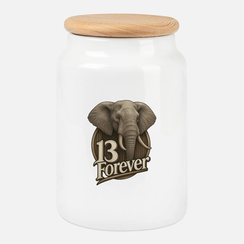 13Elefante - Keksdose mit Holzdeckel - Weiß