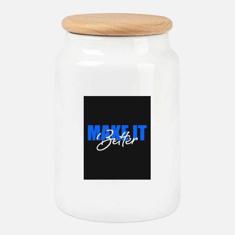 Make It Better - Cookie Jar with Wooden Lid - white