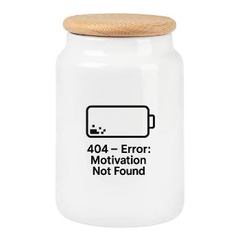 Erreur 404 Motivation introuvable - Boîte à biscuits avec couvercle en bois - blanc - Devant