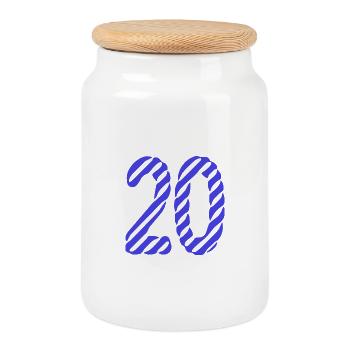 20. 20 YEARS. 20th ANNIVERSARY. 20 YEARS ANNIVERSARY. - Cookie Jar with Wooden Lid - white - Front
