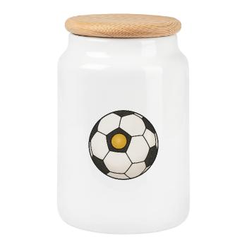 Punt d’Or - Édition Football (Noir) - Boîte à biscuits avec couvercle en bois - blanc - Devant