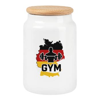 Muscle Nation EN - Cookie Jar with Wooden Lid - white - Front