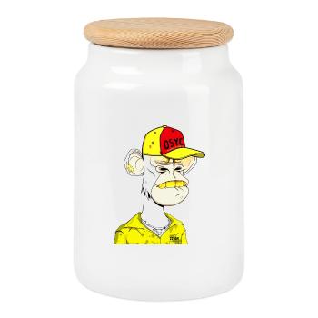 Ape Straßenrebell Cap - Keksdose mit Holzdeckel - Weiß - Vorne