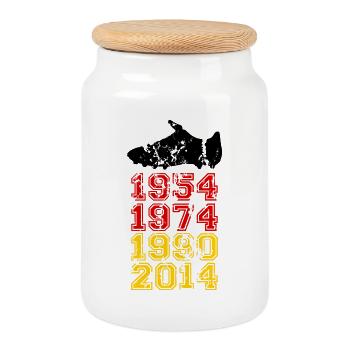 Coupe du Monde 2014 - Boîte à biscuits avec couvercle en bois - blanc - Devant