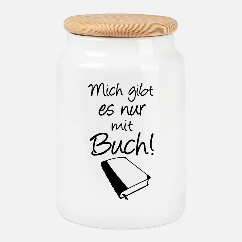 Buch Spruch Bücher Lesen Leser Geschenk - Keksdose mit Holzdeckel - Weiß