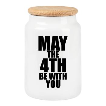 May the 4th be with you - Cookie Jar with Wooden Lid - white - Front