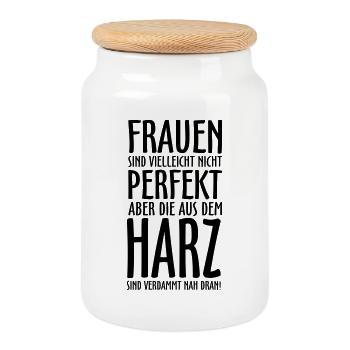 Frauen aus dem Harz - Keksdose mit Holzdeckel - Weiß - Vorne