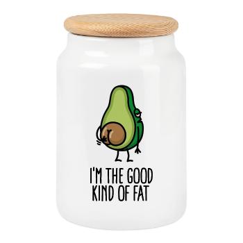 I'm the good kind of fat funny avocado big butt - Cookie Jar with Wooden Lid - white - Front