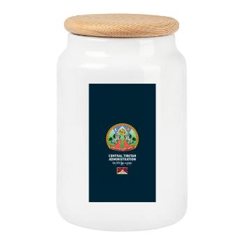 Tibet passport phone case - Cookie Jar with Wooden Lid - white - Front