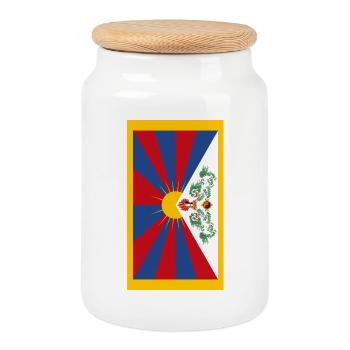 Tibet flag phone case - Cookie Jar with Wooden Lid - white - Front