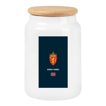 Cas de téléphone de passeport norvégien - Boîte à biscuits avec couvercle en bois - blanc - Devant