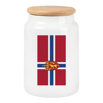 Norway flag phone case - Cookie Jar with Wooden Lid - white - Front