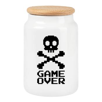 Endgame (Black) - Cookie Jar with Wooden Lid - white - Front