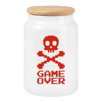 Endgame (red) - Cookie Jar with Wooden Lid - white - Front
