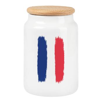Francey Flag, Viva France, A Symbol of Unity - Cookie Jar with Wooden Lid - white - Front