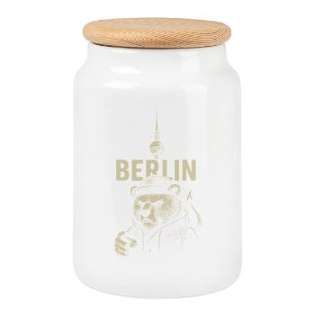 Capital Rebel - Cookie Jar with Wooden Lid - white - Front