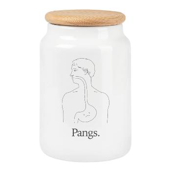 Dessin au trait de l’anatomie des douleurs - Boîte à biscuits avec couvercle en bois - blanc - Devant