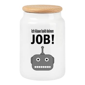 I'm stealing your job soon! - Cookie Jar with Wooden Lid - white - Front
