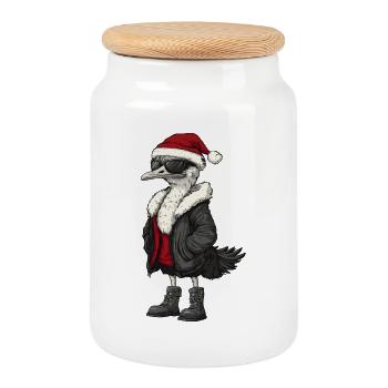 Strauß Weihnachten Winter - Keksdose mit Holzdeckel - Weiß - Vorne