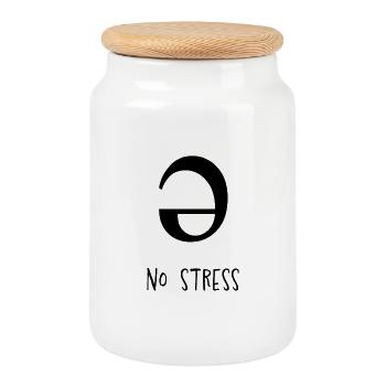 /Schwa/ pas de stress - noir - Boîte à biscuits avec couvercle en bois - blanc - Devant