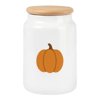 Kürbis Illustration für Herbstmode - Keksdose mit Holzdeckel - Weiß - Vorne