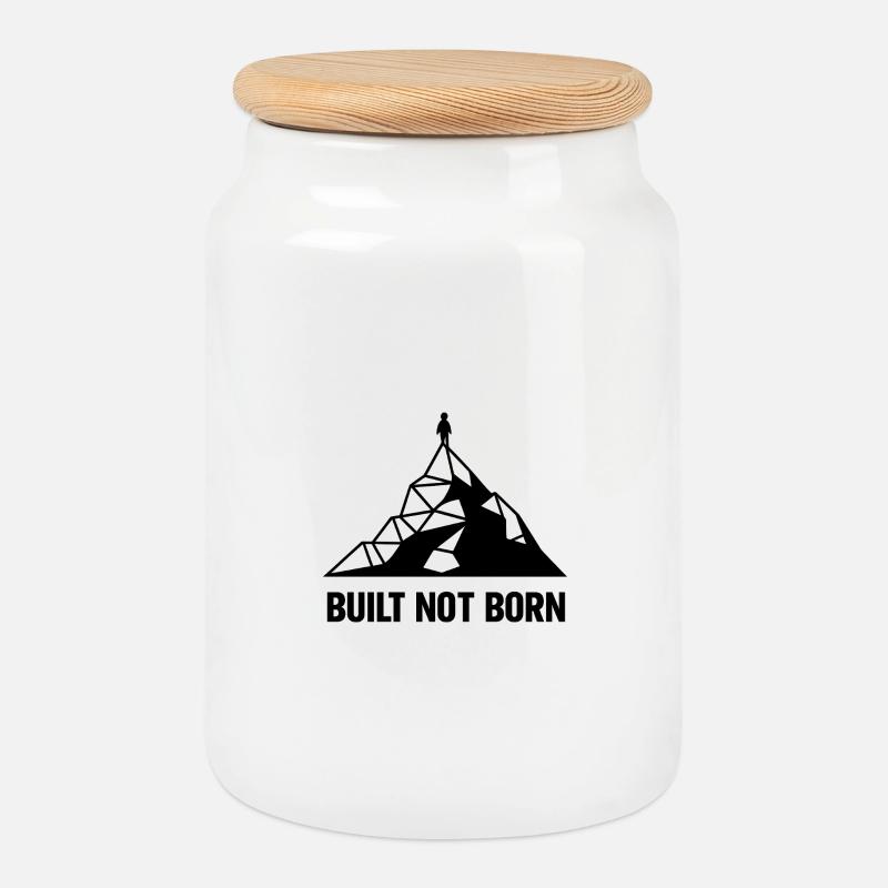 Built Not Born Peak - Keksdose mit Holzdeckel - Weiß