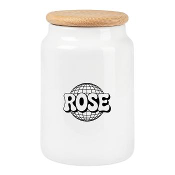 Rosa Disco-Kugel - Keksdose mit Holzdeckel - Weiß - Vorne