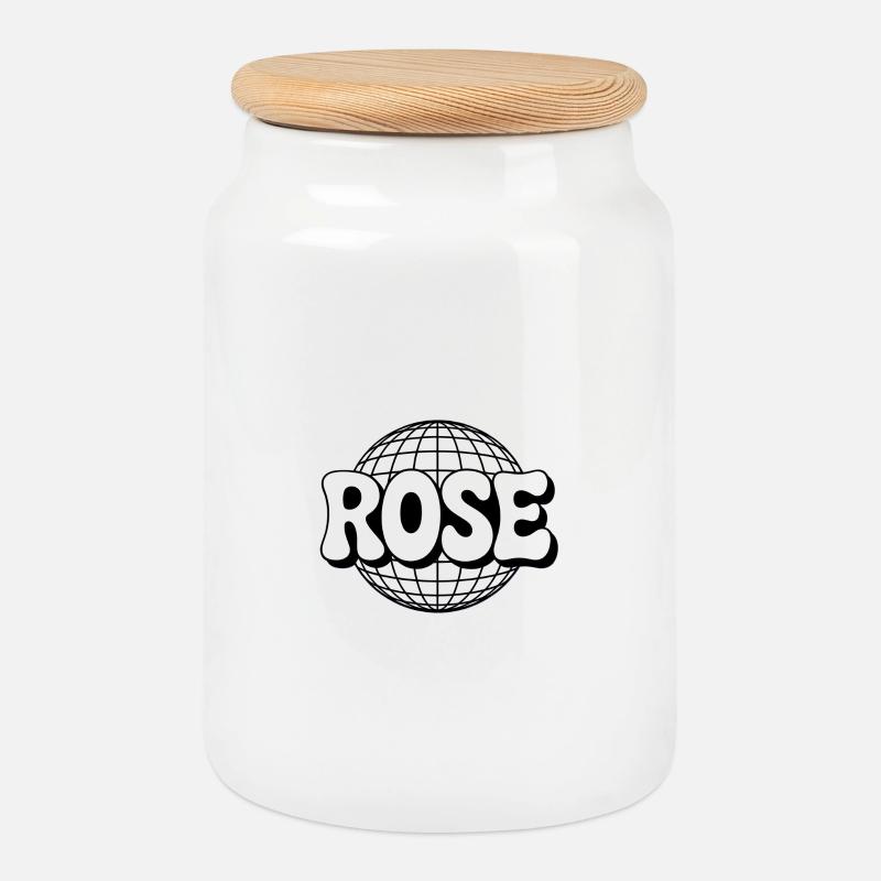 Pink Disco Sphere - Cookie Jar with Wooden Lid - white