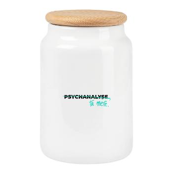 Psychanalyse ta mère - Boîte à biscuits avec couvercle en bois - blanc - Devant