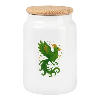 Plante Phoenix - Boîte à biscuits avec couvercle en bois - blanc - Devant