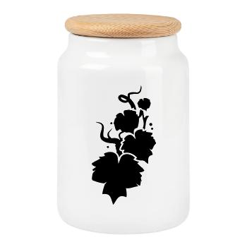 Une vigne en silhouette - Boîte à biscuits avec couvercle en bois - blanc - Devant