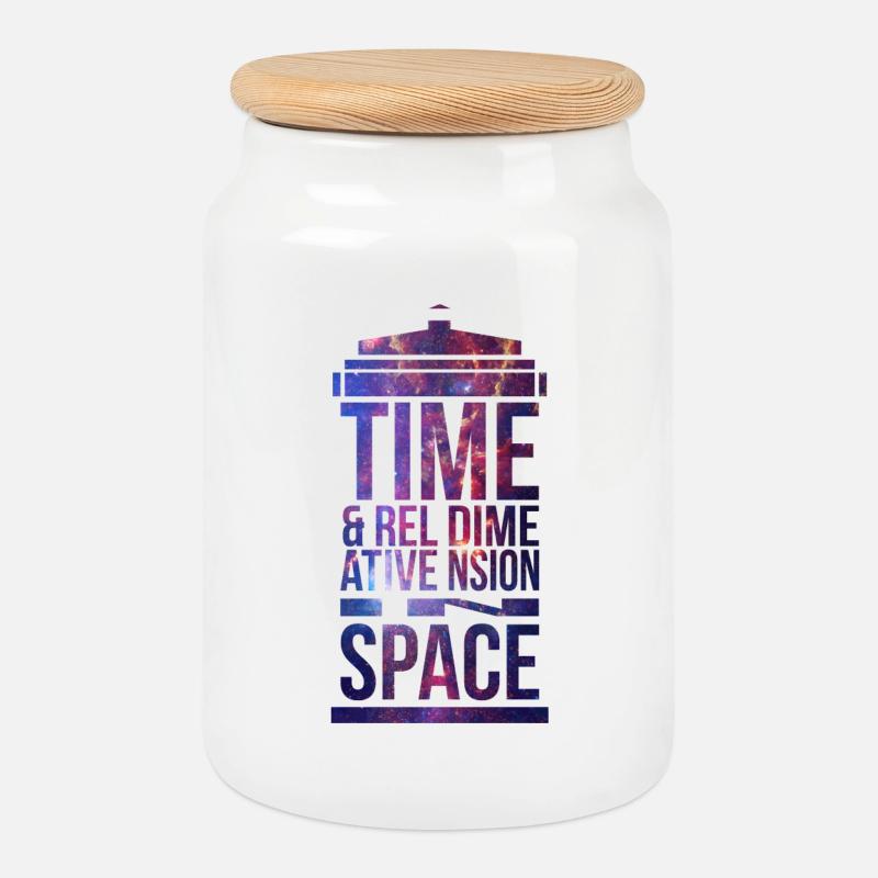 TARDIS - Keksdose mit Holzdeckel - Weiß