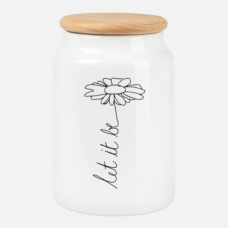 let it be. - Cookie Jar with Wooden Lid - white
