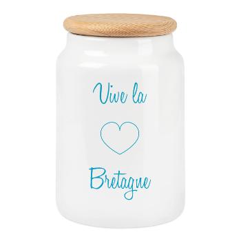 BRITTANY. HEART. HEART. REGION. FEAST. FLAG. HERM - Cookie Jar with Wooden Lid - white - Front