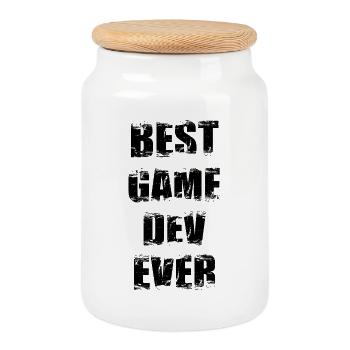 Best Game Developer of All Time - Cookie Jar with Wooden Lid - white - Front