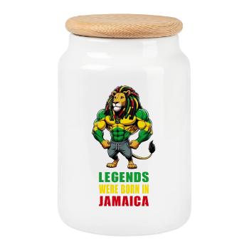 Musique reggae jamaïcaine - Boîte à biscuits avec couvercle en bois - blanc - Devant