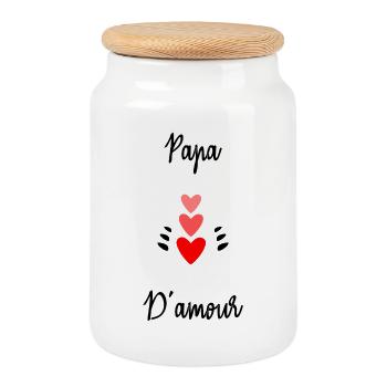 HAPPY FATHER'S DAY. DAD. FATHER'S DAY. FATHER - Cookie Jar with Wooden Lid - white - Front