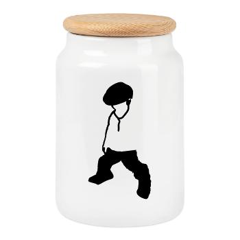 Musique enfant - Boîte à biscuits avec couvercle en bois - blanc - Devant