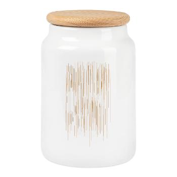 Stripe Pattern / Background - Cookie Jar with Wooden Lid - white - Front