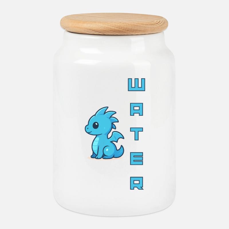 Wasser-Schnuller Blau - Keksdose mit Holzdeckel - Weiß