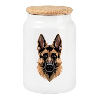 Les chiens bergers allemands adorent les chiens bergers allemands - Boîte à biscuits avec couvercle en bois - blanc - Devant