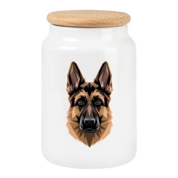 Les chiens bergers allemands adorent les chiens bergers allemands - Boîte à biscuits avec couvercle en bois - blanc - Devant