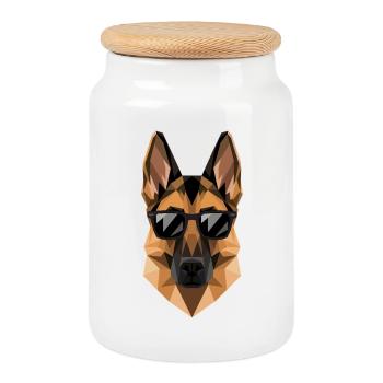Les chiens bergers allemands adorent les chiens bergers allemands - Boîte à biscuits avec couvercle en bois - blanc - Devant