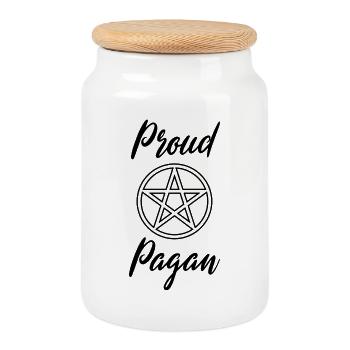 Bénédictions fières de Beltane païennes du 1er mai - Boîte à biscuits avec couvercle en bois - blanc - Devant