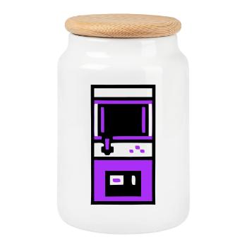 Nostalgischer Arcade Automat Gamer - Keksdose mit Holzdeckel - Weiß - Vorne