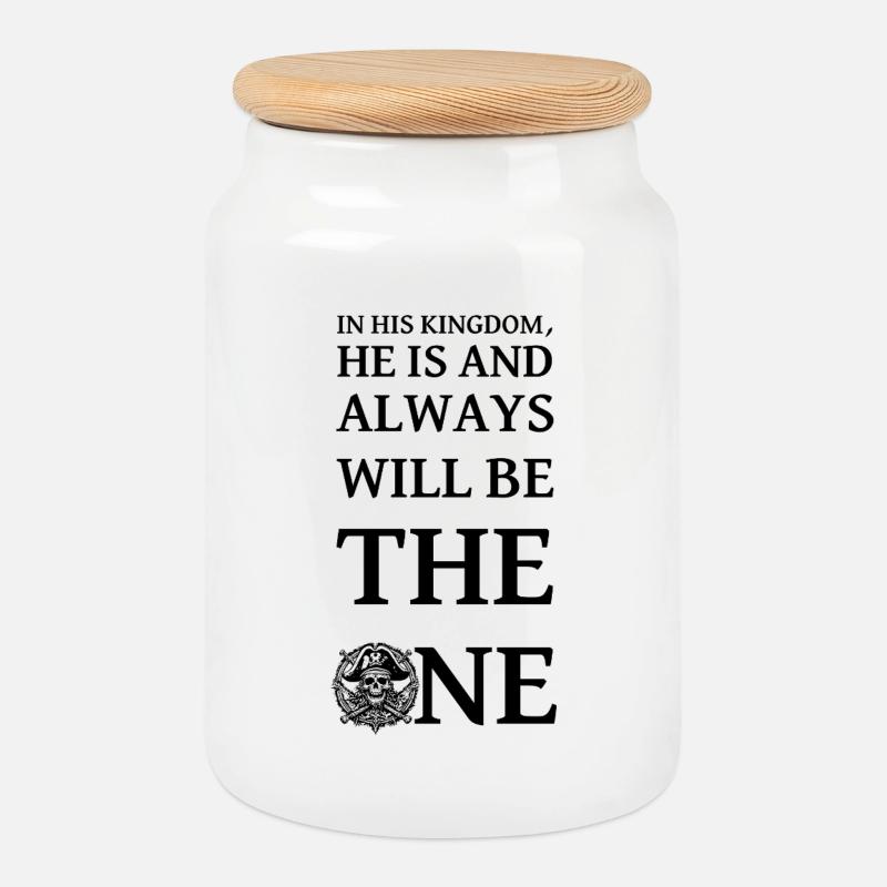 tlload - Cookie Jar with Wooden Lid - white