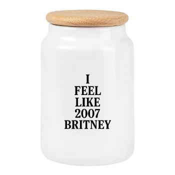 I FEEL LIKE 2007 BRITNEY - Cookie Jar with Wooden Lid - white - Front