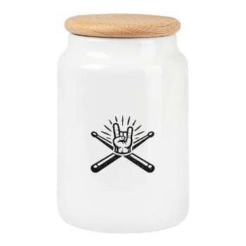 Drumming is Life - Keksdose mit Holzdeckel - Weiß - Vorne