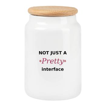 Not just a pretty Interface - UI/UX Tech Style - Keksdose mit Holzdeckel - Weiß - Vorne