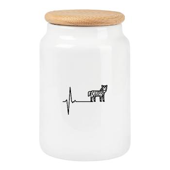 Please provide the design details - Cookie Jar with Wooden Lid - white - Front